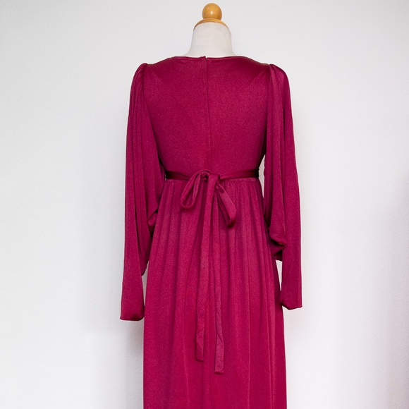 Vintage 70’s Wine Color Bohemian Dress - Picture 12 of 15